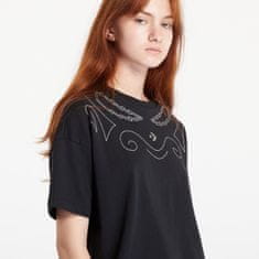 Converse Tričko Proud To Be Oversized Cropped T-Shirt Black M Černá