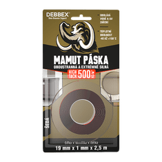 Den Braven Oboustranná páska HIGH TACK, 19 mm × 1 mm, délka 2,5 m, šedá