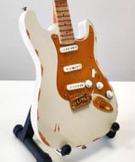 Pecka Miniatura kytary Music Legends PPT-MK177 David Gilmour Pink Floyd Fender Strat 0001 1954 White Worn