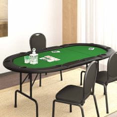 Vidaxl Skládací deska na poker pro 10 hráčů zelená 207 x 106 x 76 cm