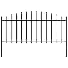 Vidaxl Zahradní plot s hroty ocel (0,5–0,75) x 1,7 m černý