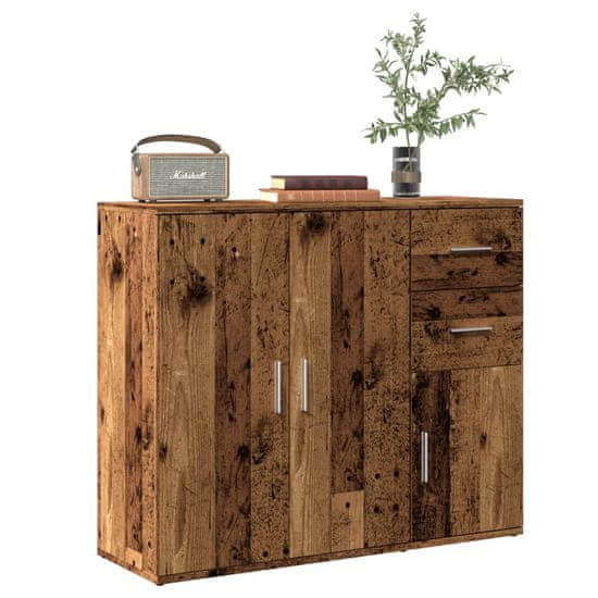 shumee vidaXL Příborník old wood 91 x 29,5 x 75 cm kompozitní dřevo