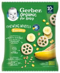 Gerber Organic chewing wheels křupavá kolečka s banánem 28 g