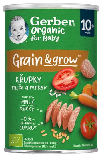 Gerber Organic křupky s rajčaty a mrkví 35 g