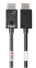 Club 3D Kabel DisplayPort 2.1 na DisplayPort 2.1, DP80, 4K120Hz/10K60Hz (M/M), 1.6m, černá