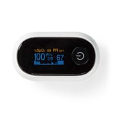 Nedis SmartLife Pulzní Oxymetr | Bluetooth | OLED Displej | Perfuzní index / Pulzní frekvence / Rušení proti pohybu / Saturace kyslíkem (SpO2) / Sluchový alarm / Vysoce přesný senzor | Bílá