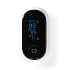 Nedis SmartLife Pulzní Oxymetr | Bluetooth | OLED Displej | Perfuzní index / Pulzní frekvence / Rušení proti pohybu / Saturace kyslíkem (SpO2) / Sluchový alarm / Vysoce přesný senzor | Bílá