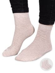 YOCLUB Yoclub Dívčí ponožky hladké se stříbrnou nití 3-pack SKA-0025G-6700 Beige 31-34