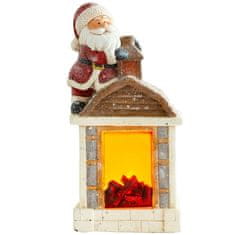 MAGIC HOME Santa s krbem, 9 LED, 3xAA, keramika, 27,50x19x51 cm