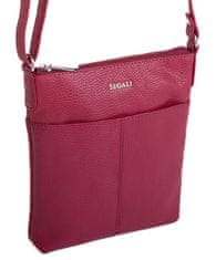 Dámská kožená crossbody kabelka 7001 B viva magenta