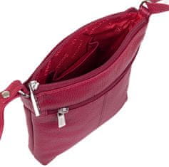 Dámská kožená crossbody kabelka 7001 B viva magenta