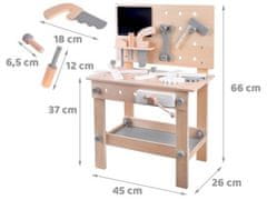 LEBULA Dřevěná dílna pro děti stolek na nářadí ECOTOYS