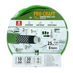 Procraft Zelená zahradní hadice PR-4GH1325F