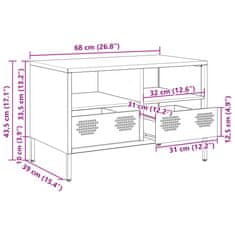 Vidaxl TV skříňka růžová 68 x 39 x 43,5 cm ocel válcovaná za studena