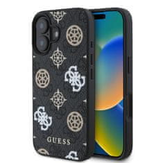 Guess Zadní kryt PU 4G Peony MagSafe pro iPhone 16 Black