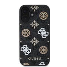 Guess Zadní kryt PU 4G Peony MagSafe pro iPhone 16 Black