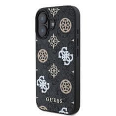 Guess Zadní kryt PU 4G Peony MagSafe pro iPhone 16 Black