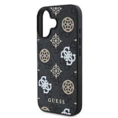 Guess Zadní kryt PU 4G Peony MagSafe pro iPhone 16 Black