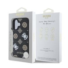 Guess Zadní kryt PU 4G Peony MagSafe pro iPhone 16 Black