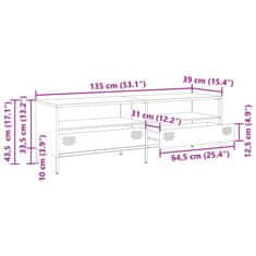 Vidaxl TV skříňka růžová 135 x 39 x 43,5 cm ocel válcovaná za studena