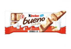 KINDER Kinder Bueno White oplatka s mléčnou a lískooříškovou náplní v polevě z bílé čokolády 2x19,5g