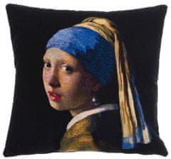 Dům Vánoc Gobelínový povlak na polštář Dívka s perlou, Jan Vermeer 45x45 cm