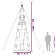 Vidaxl Vánoční stromek kužel 1534 studených bílých LED diod 503 cm