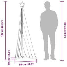 Vidaxl Světla na vánoční stromek 339 studených bílých LED 187 cm