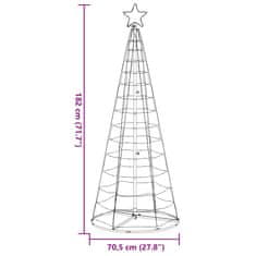 Vidaxl Vánoční stromek kužel 200 modrých LED diod 182 cm