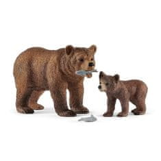 Schleich Wild Life 42473 Medvěd grizzly – matka s mládětem