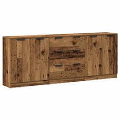 Vidaxl Příborníky 3 ks old wood 60 x 30 x 70 cm kompozitní dřevo