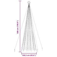 Vidaxl Vánoční stromek kužel s hroty 1534 teplých bílých LED 500 cm