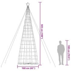 Vidaxl Vánoční stromek kužel 1534 barevných LED diod 503 cm