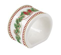 Dům Vánoc Porcelánové kroužky na ubrousky Vánoční čas 4 ks