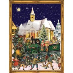 Dům Vánoc Obrázkový adventní kalendář Vánoční vlak 26,5 x 35,5 cm