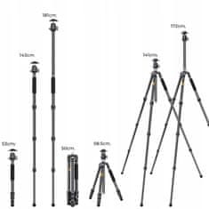 K&F Concept Stativ Foto Video 172cm 16kg Monopod Polykarbonát K&F X284C4 Hlava BH-36