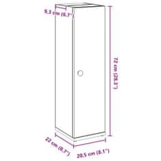 Vidaxl Koupelnová skříňka s držákem rolí dub sonoma 20,5x22x72 cm