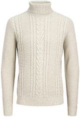 Jack&Jones Pánský svetr JJCRAIG Knit Fit 12258483 White Melange (Velikost L)