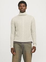 Jack&Jones Pánský svetr JJCRAIG Knit Fit 12258483 White Melange (Velikost L)