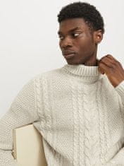 Jack&Jones Pánský svetr JJCRAIG Knit Fit 12258483 White Melange (Velikost L)