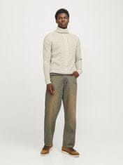 Jack&Jones Pánský svetr JJCRAIG Knit Fit 12258483 White Melange (Velikost L)