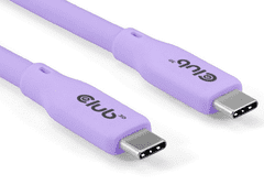 Club 3D Kabel USB-C 4.0, 20Gbps, 4K60Hz, PD 240W, 2m, fialová