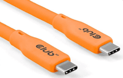 Club 3D Kabel USB-C 4.0, 20Gbps, 4K60Hz, PD 240W, 2m, oranžová