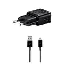 Samsung EP-TA200EBE + ECB-DU4EBE Samsung 15W Cestovní nabíječka + microUSB Datový Kabel Black Bulk