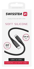 SWISSTEN datový kabel Soft Silicon USB-C / USB-C 0,4 M černý 71506516