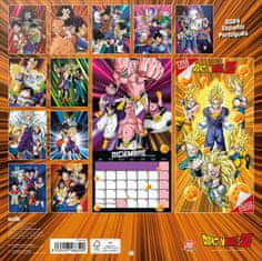 CurePink Oficiální nástěnný kalendář Dragon Ball 2024 s plakátem (SQ 30 x 30|60 cm)