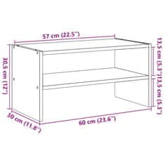 Vidaxl Stohovatelné botník hnědý dub 60x30x30,5 cm