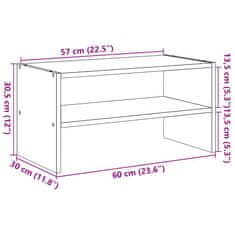 Vidaxl Stohovatelné botník šedý sonoma 60x30x30,5 cm