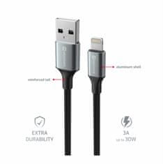 SWISSTEN datový kabel Textile II USB / LIGHTNING 1,5 M černý 71523309