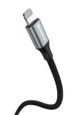 SWISSTEN datový kabel Textile II USB / LIGHTNING 1,5 M černý 71523309